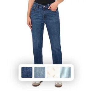 Seven7 90s Jeans High Rise Dark Wash Denim Comfort Stretch Sz 14 (36"x29")/#6102